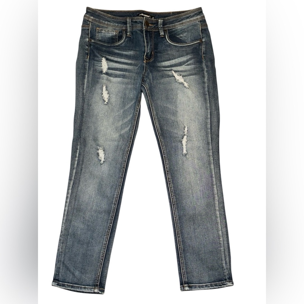 Dollhouse Blue Distressed Skinny Jeans